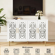 Load image into Gallery viewer, HLR 48" Accent Cabinet with 4 Doors, Vintage Hollow Carving Storage Credenza, Sideboards and Buffets Cabinet for Living Room, Kitchen, Dining Room, Entryway - 31.5"-2door-Black