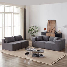 Load image into Gallery viewer, 104 - Inch Corduroy Modular L Shaped Sectional Sofa, Luxury Floor Couch Set, Upholstered Indoor Furniture, Foam - Filled Compressed Sofa for Living Room, Bedroom, 4 PC Free Combination ?