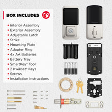 Load image into Gallery viewer, Kwikset Halo Touchscreen Wi - Fi Smart Deadbolt Hardware Lock with Smartkey Satin Nickel