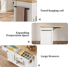 Load image into Gallery viewer, WALYWIK Foldable Kitchen Island Cart with Wheels, 2 Glass Doors, Spice Rack &amp; Towel Holder - Compact Mobile Storage Cart for Small Kitchens, Dining Rooms, Camping &amp; Rvs - Grey