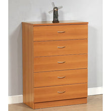 Load image into Gallery viewer, Xukmct 5 Drawer Dresser with Metal Handle, Perfect for Living Room, Bedroom, Brown