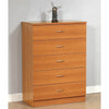 Xukmct 5 Drawer Dresser with Metal Handle, Perfect for Living Room, Bedroom, Brown