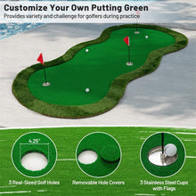 Load image into Gallery viewer, 10FT x 5FT Golf Putting Green, Indoor Outdoor Professional Golf Practice Mat with 3 Holes &amp; Golf Balls, Golf Training Mat for Home Office, Backyard