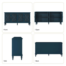 Load image into Gallery viewer, HLR 48" Accent Cabinet with 4 Doors, Vintage Hollow Carving Storage Credenza, Sideboards and Buffets Cabinet for Living Room, Kitchen, Dining Room, Entryway