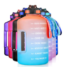 Load image into Gallery viewer, SLUXKE Gallon Water Bottle Jug with Straw BPA Free, 128oz Sport Water Jug with Time Marker and Handle Click Pop Up Drinking Bott