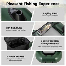 Load image into Gallery viewer, Inflatable Fishing Float Tube with 2 Large Storage Pockets, Angling Base, 20" Fish Ruler &amp; 4 Motor Buckles, 352LBS Capacity Belly Boat for Fly Fishing