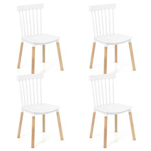 Load image into Gallery viewer, Set of 4 Windsor Dining Chairs, Modern Armless Side Kitchen Chairs with Spindle Back, Curved Seat &amp; Solid Wood Legs for Living Room, Restaurant