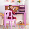 Guidecraft Kids Media Desk and Chair Set - Gray: Kids Desk and Chair Set, Study Table for Kids with Hutch and Shelf, Wood Bedroom Furniture Set