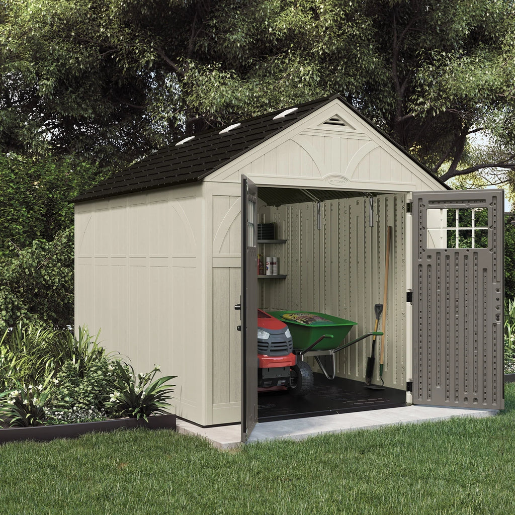 Suncast 8 x 10 ft. Metal and Resin Storage Shed. Vanilla
