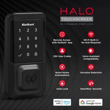 Load image into Gallery viewer, Kwikset Halo Touchscreen Wi - Fi Smart Deadbolt Hardware Lock with Smartkey Satin Nickel