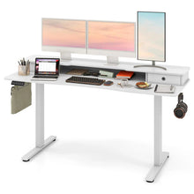 Load image into Gallery viewer, Electric Standing Desk with 2 Drawers, 3 Memory Positions, 63" x 24" Height Adjustable Electric Sit Stand Desk for Home Office Bedroom