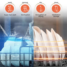 Load image into Gallery viewer, 110V 800W Countertop Dishwasher - Stainless Steel, 3 Wash Modes + Fruit Wash, Touch Control, Space - Saving, Ideal for Small Kitchens &amp; Rvs