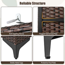 Load image into Gallery viewer, 62" Tall PE Rattan Wicker Wardrobe Closet Storage Cabinet with 2 Doors, Hanging Rod, 4 Storage Cubes, Metal Legs, Anti-tipping Device